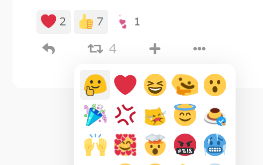 some emojis in the reaction picker
